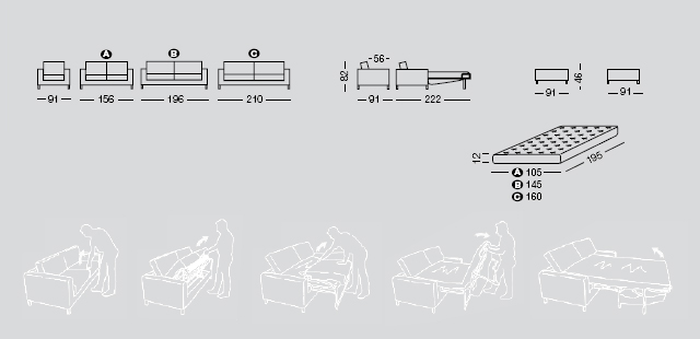 sofa and sofa bed messurments