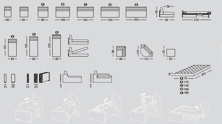 sofa and sofa bed messurments